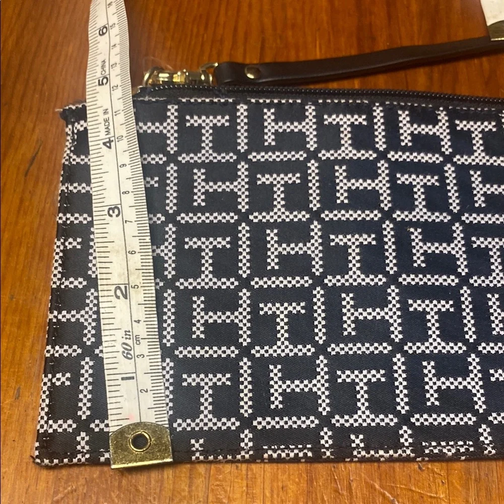 Tommy Hilfiger Black and White Patterned Wristlet